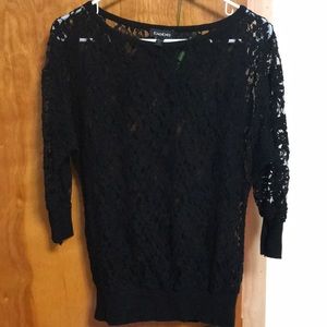 Bebe black lacy sweater small